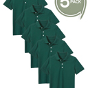 Hunter Green (5-Pack) 7 5-Pack School Uniform Tagless Polo Tshirt for Little Boys & Big Boys